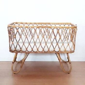 rattan baby crib