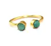 Gemstone Aqua Apatite Ring 24k Gold Plated Adjustable Ring For Women Girls