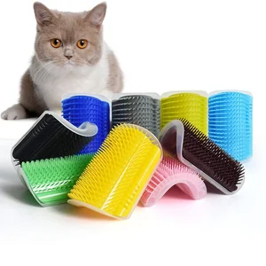 Fun Pet Corner Brush Cat Self Groomer Cat Massage Comb Pet Grooming Brush with gift catnip