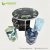 Customized different shape/table/desk/chair paper material cardboard display table stool display