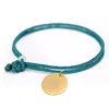 Specialized Unique 9 Colors Knot Braid Rope Bracelets with Engraved Pendant Mens Womens DIY