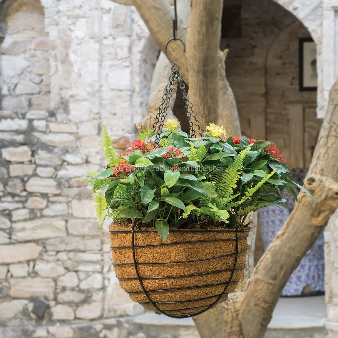 Iron Hanging Basket With Coco Liner Buy Iron Hanging Basket With Coco