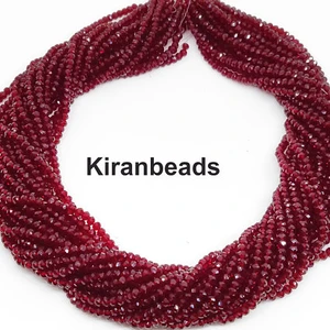 Mozambique Garnet Hydro Roundel Faceted Gemstone Beads Jewelry Making Supplies