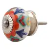Handcrafted Orange Drawer Knob Cabinet Floral India Ceramic Door Knob