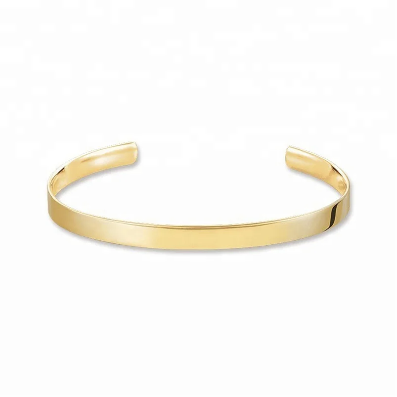 

18 karat gold plated jewellery engraved logo bangle charm cuff bracelet blank