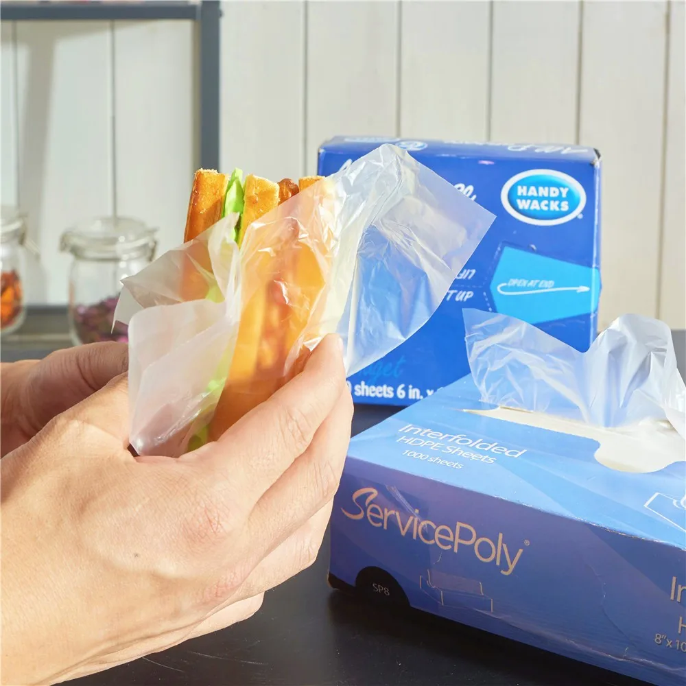 Wholesale Clear Hdpe / Ldpe Customize Block Headed Plastic Sandwich Bag Buy Cheap Food Grade
