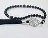 Black Lailaheillallah Silver 33 Beads Tasbeeh