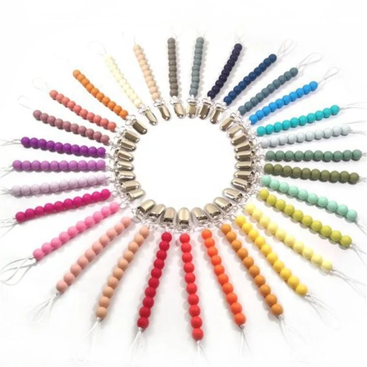 

H-J293 Cute Premium Silica gel Quality Baby Pacifier Clip Chain Holder