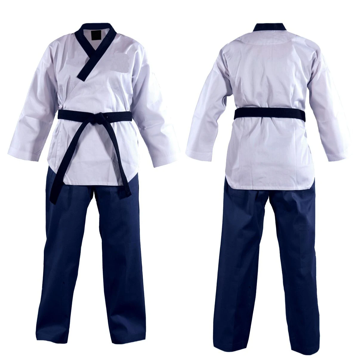Taekwondo Uniform New Ribbed Poly Cotton SUPERIOR Taekwondo Uniform-BLACK 