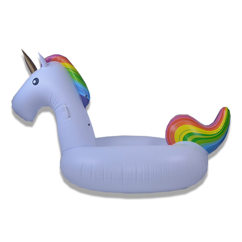 Inflatable Rainborn Unicorn Pool Float Floatie Ride On Summer Beach