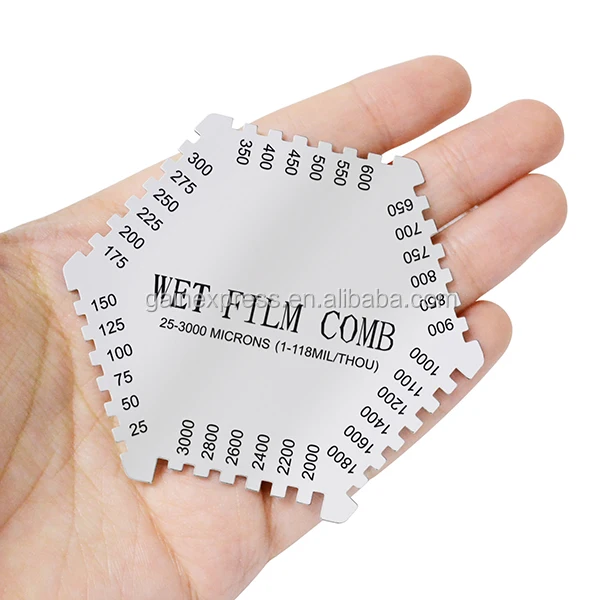 Wet Film Comb Aluminum Alloy Professional 25-3000 μm /1-118 MIL/THOU for Chemical Industry for Varnish for Building Coating Wet Film Comb Aluminum Alloy Professional 25-3000 μm /1-118 MIL/THOU for Chemical Industry for Varnish for Building Coating