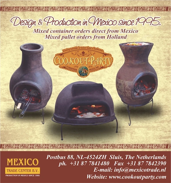 Chitzen Itza Au Bois Pyramide De Pierre Pizza Four 54x54 Cm Grille support pour cheminée mexicaine Mexico Trade Center