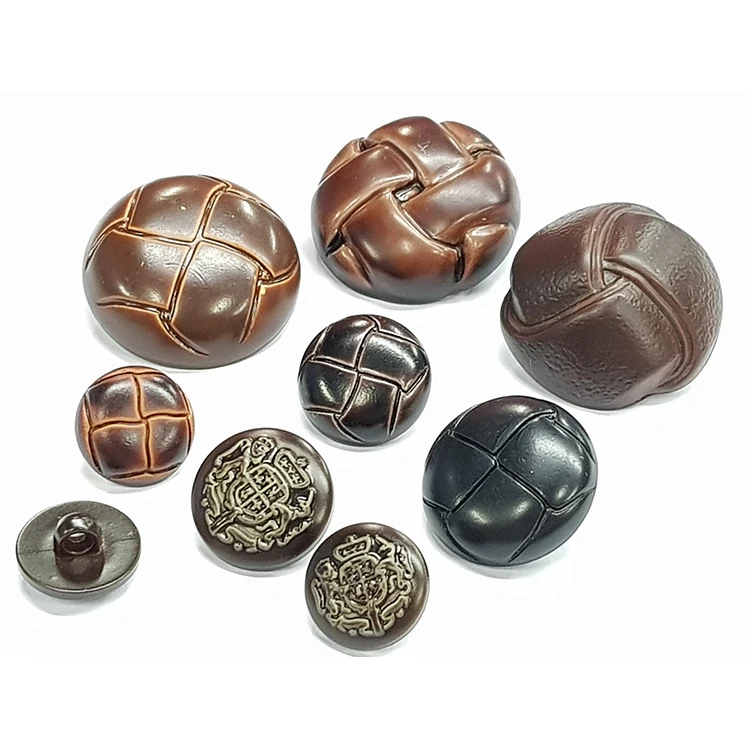 Imitation Leather Button For Coat Garment Accessories Leather Covered