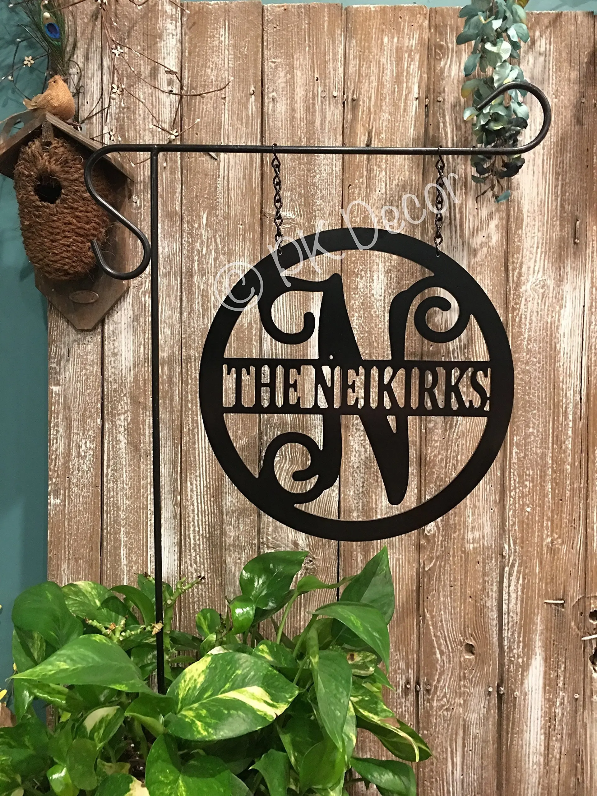 Buy Initial Garden Flag - 14" ACM Metal Yard Decoration - Personalized