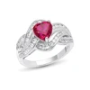 High Quality Heart Created Ruby CZ Synthetic Diamond 925 Sterling Silver Classic Promise Engagement Ring Jewelry for Woman Gift