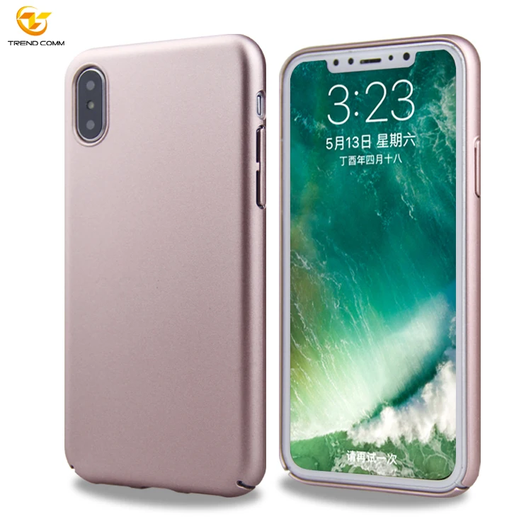 

Hard Custom Simple PC Rubber Cell Phone Case For iPhone X XS, Rose gold