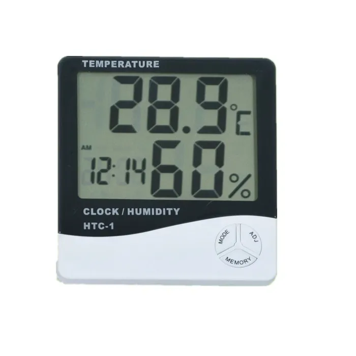 

Hydroponics indoor Large Display Digital Temperature Humidity Meter Hygrometer Wall Mounted Clock Thermometer climate control