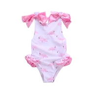 

Wholesale Pink Bow Flamingo One Piece Summer Swimsuit Baby Girls Swimwear Kids Swim Suit