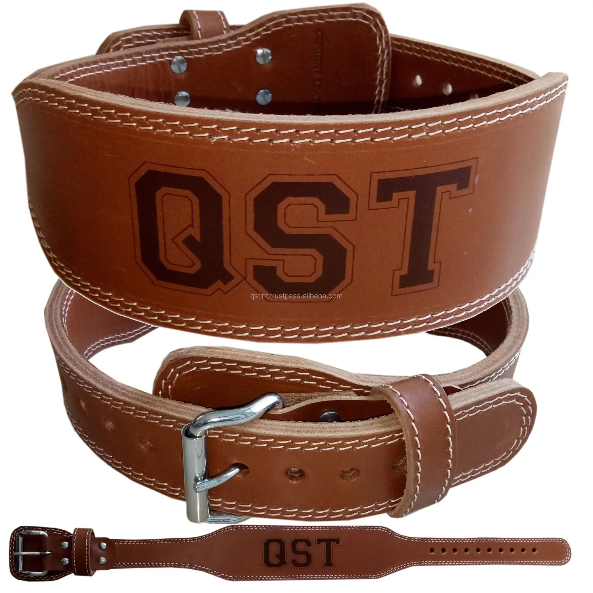 Weightlifting Belt Leather Sports Protective 7mm Thickness Padded Back