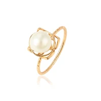 

15438 xuping latest gold design romantic freshwater pearl gorgeous 18k gold plated ring for wedding party holiday gift