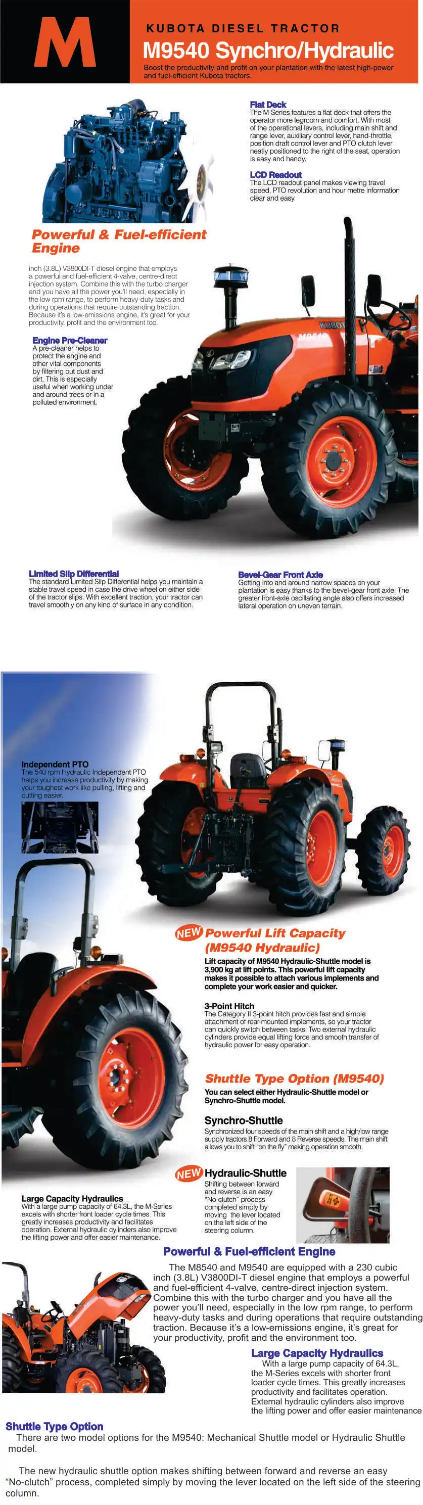 Kubota Tractor M 9540 Kubota Agricultural Machine,Made In Thailand