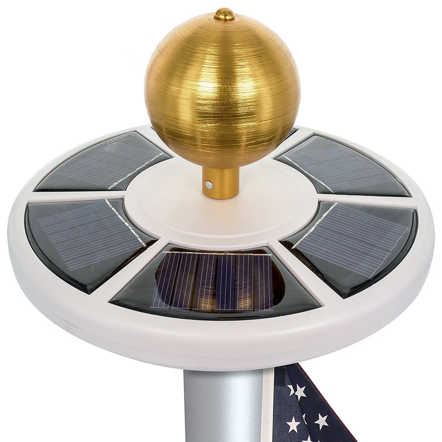 Olssda Flag Pole Lights Solar Powered 26 LED Waterproof Flagpole Downlight for Most 15 to 25 Ft Dusk to Dawn Auto On//Off Night Lighting