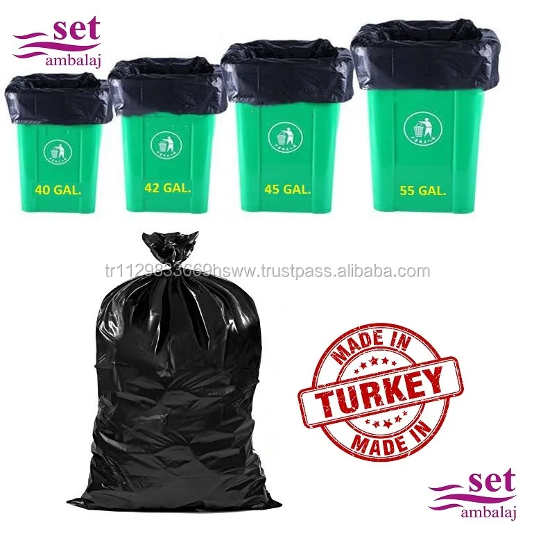 Heavy Duty Garbage Bags Recyclable Trash Bags Customized HDPE/LDPE