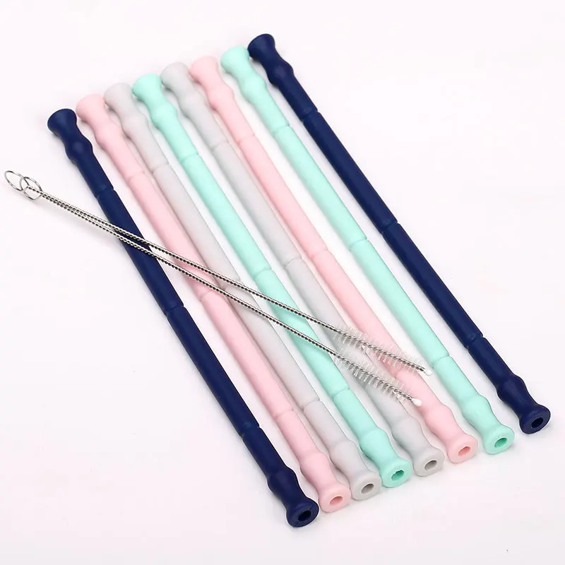 

Amazon Hot Sale Cups Silicone Reusable Collapsible Straw Customized Folding Straw Reusable Foldable Straws Eco