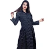 Navy Blue color floral Pattern block print v-neck 100% Cotton ethnic designer printed easily Washable Eco-Friendly kurti dress