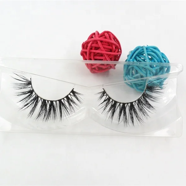 

3D mink eyelashes with custom box hotselling star, Natural black