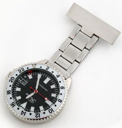 
metal heartshaped nurse watch with shining crystal stones 