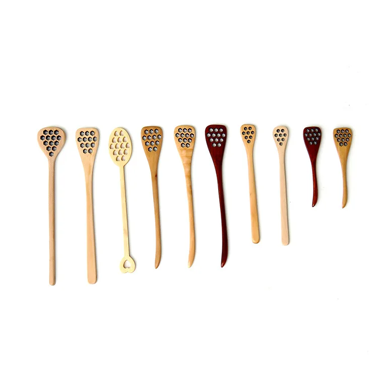 

Wooden coffee spoon stirring spoon long handle small honey spoon factory wholesale customized logo, Wood color