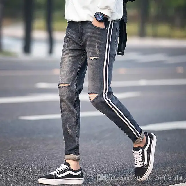 Jeans with stripes men