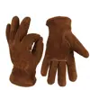 Work Driver Gloves Cowhide Winter Warm Cashmere Windproof Security Men s Working