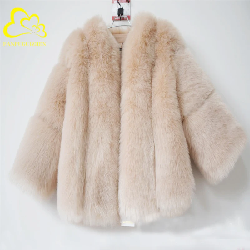 

Women Artificial Fur Outwear Faux Fox Fur jacket Fake Fur coat, Picture