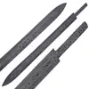 CUSTOM HANDMADE DAMASCUS STEEL VIKING STYLE SWORD BLANK BLADE DOUBLE EDGE SURVIVAL SWORD