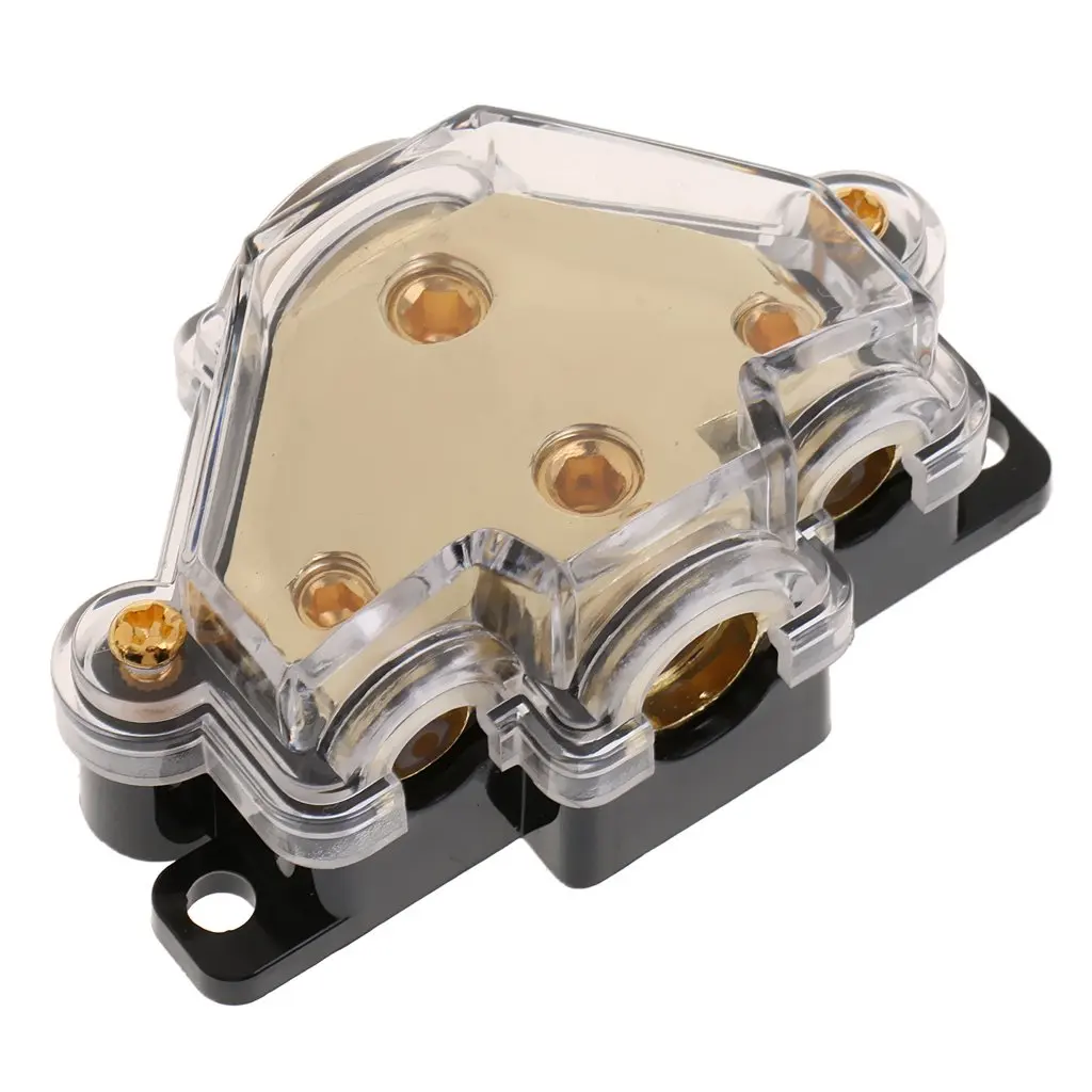 Kaption Audio 0-4 Gauge AWG Power Distribution Block T-Block Car Stereo Truck Audio Marine Boat