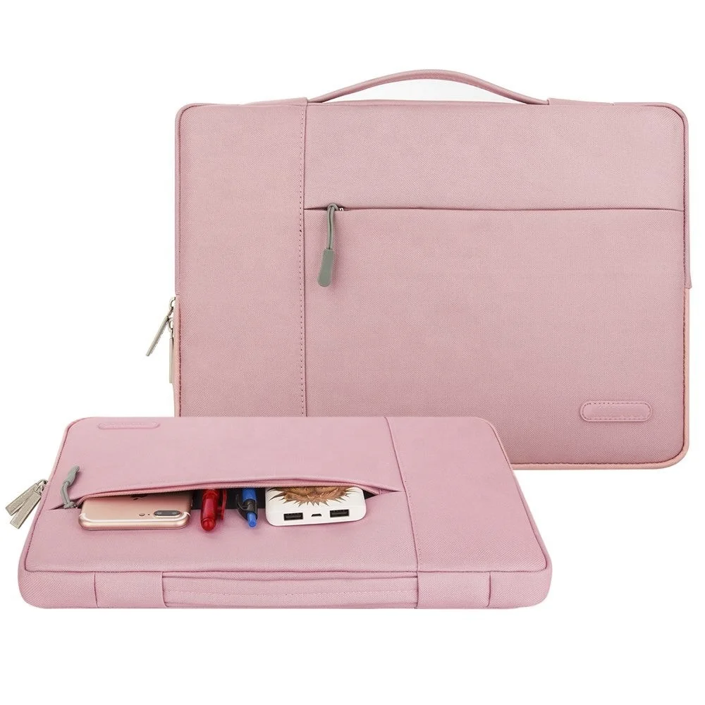 

Pink Cute Waterproof Nylon Laptop Sleeve Cases Briefcase Bag Girl's Laptop Bags, Customized