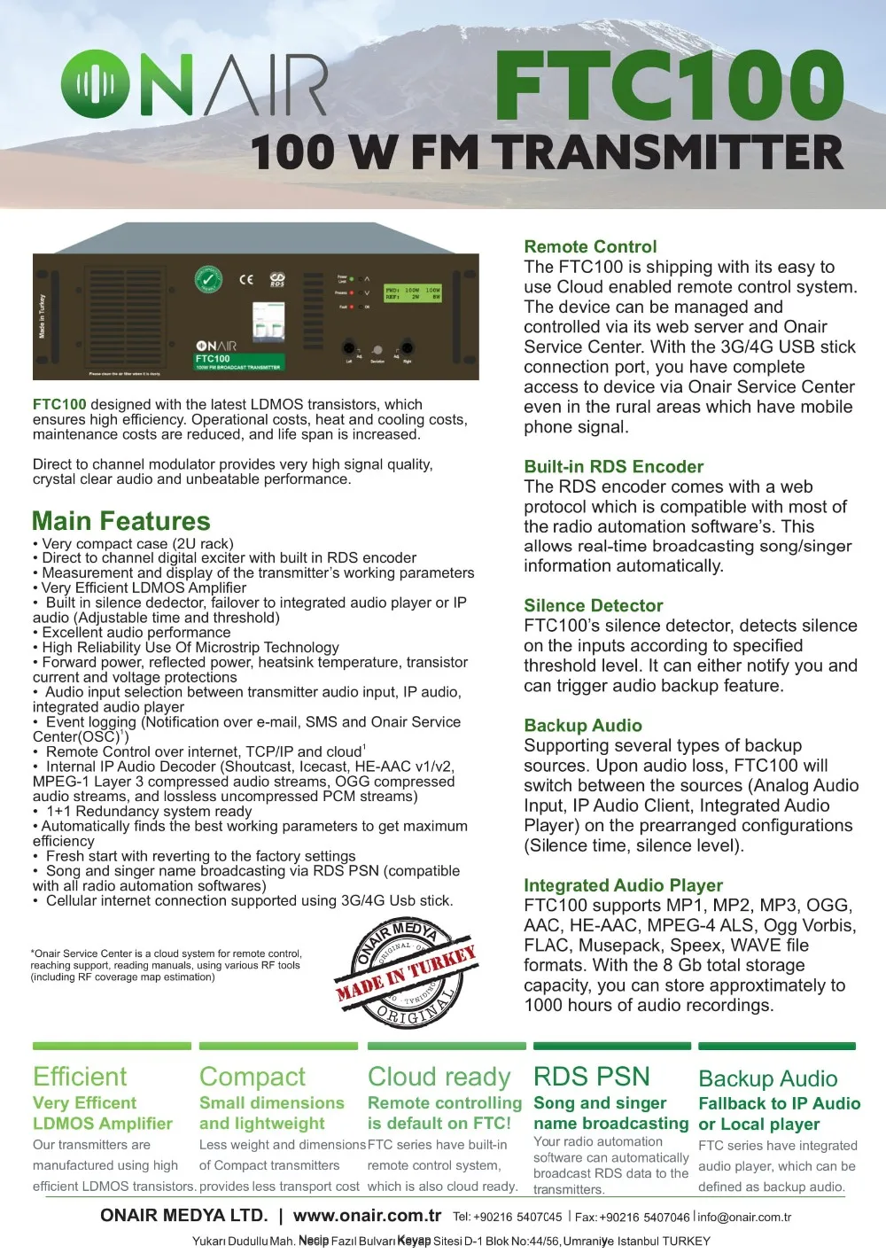 100 W Digital Analog Fm Broadcast Transmitter 100 W Fm Broadcast
