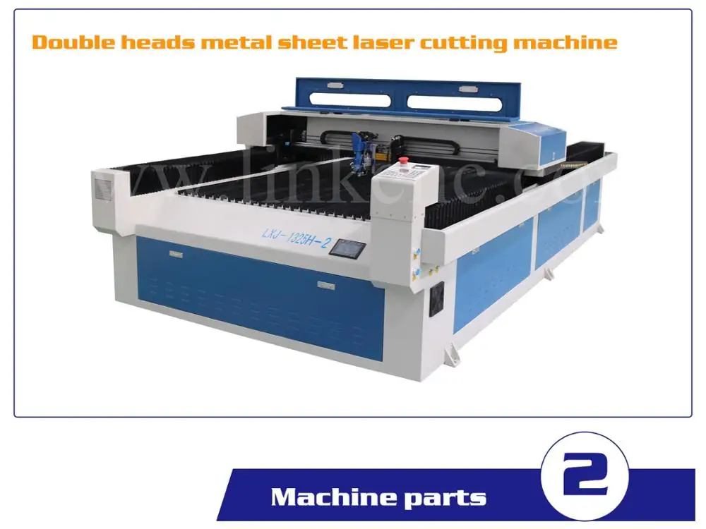 CNC steel metal sheet laser cutting machine with CE 2500mm*1300mm with DOUBLE cutting heads
