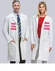 Unisex White Long Sleeve Healthcare Hospital Nurse Doctor Uniform Lab Coat Customize Logo Name