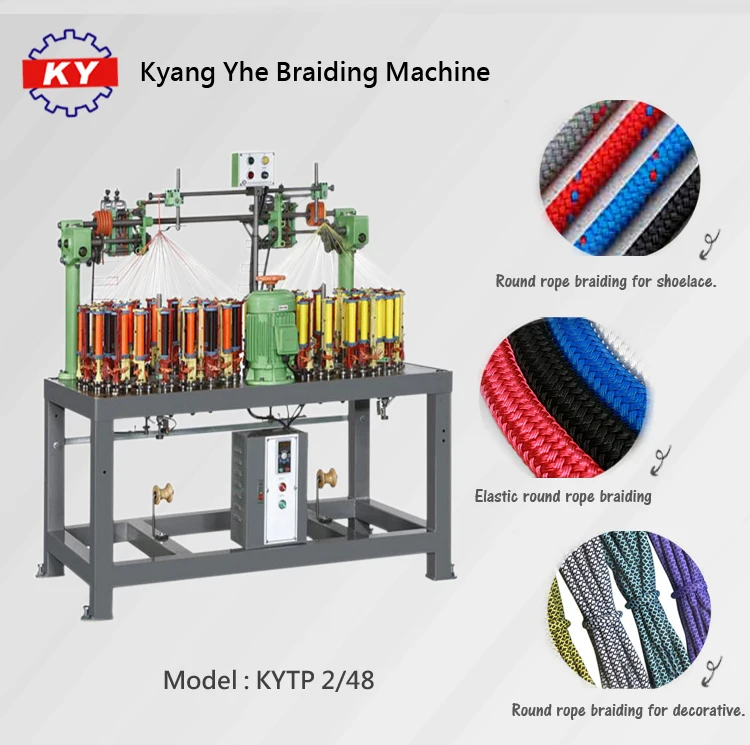 Ky High Speed Automatic Elastic Round Rope Braiding Machine For Thread