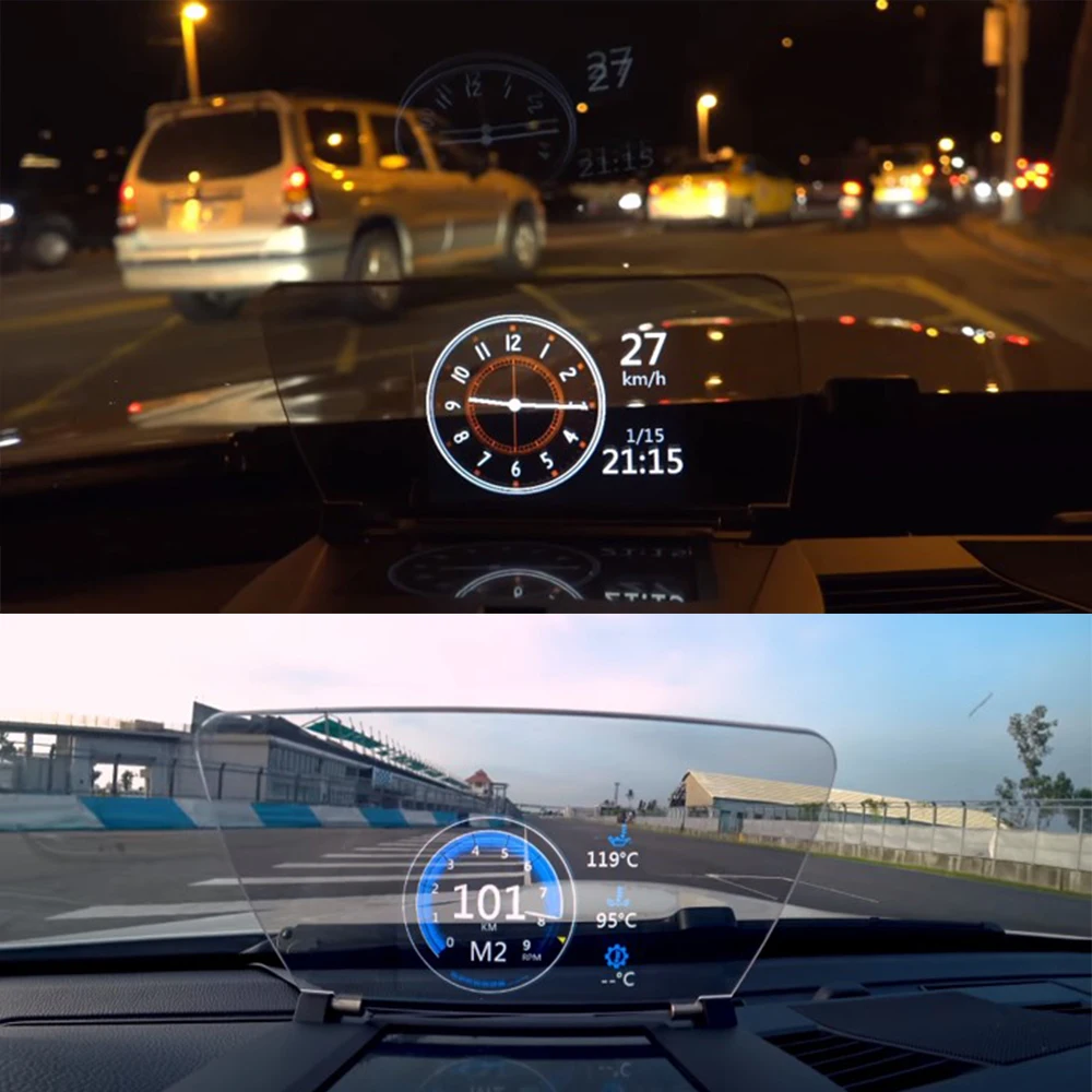 HUD Head Up Display Professional CAN BUS Gesture Controller G Force Oil Water Horsepower Temperature Acceleration Analysis Navig