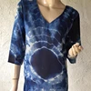 Bangladesh Stock Lot New Arrival Tie Dye Blouse Indigo Blue Tops Women Beach Cover Up Long Tops Designed in 2019