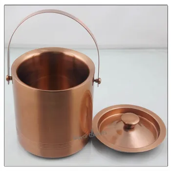 copper ice bucket with lid