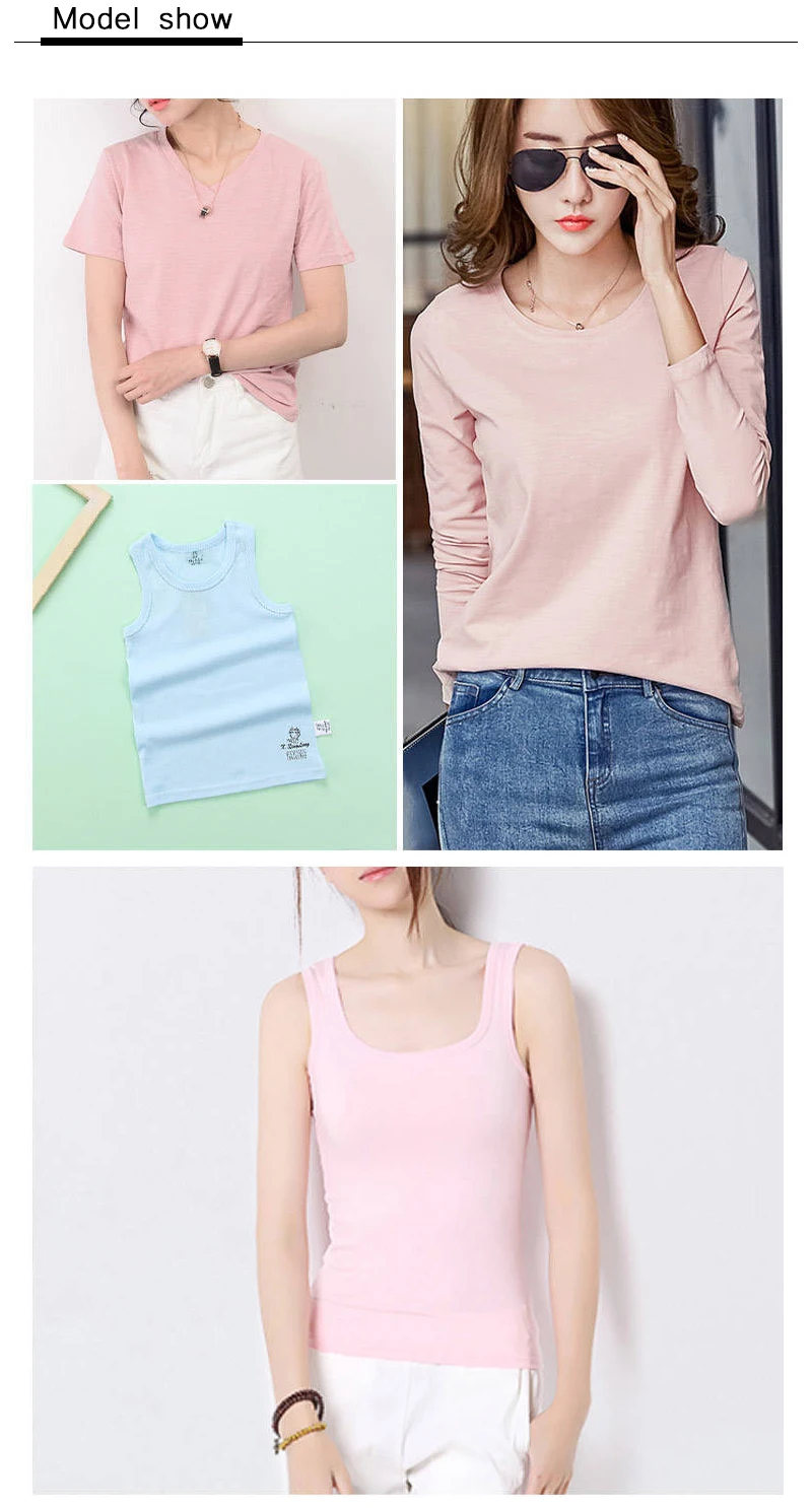 Knitted 95 Cotton 5 Spandex Color Stretch Fabrics For Long Sleeve T