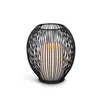 Matte Black Open and Rounded Metal Lantern