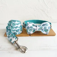 

Heyri Pet Elegant design Polka dot luxury pet dog collars leashes set top quality zinc alloy buckle bow dog collar leash set