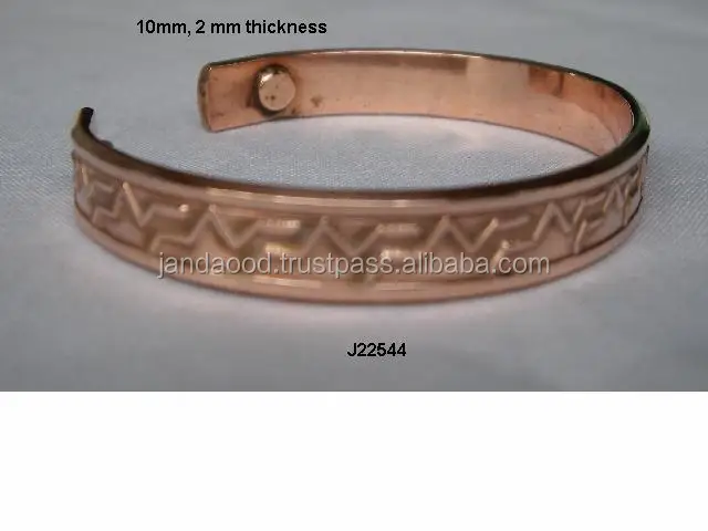Gold, Copper And Silver-3 Metal Bangle With 99.9% Purity