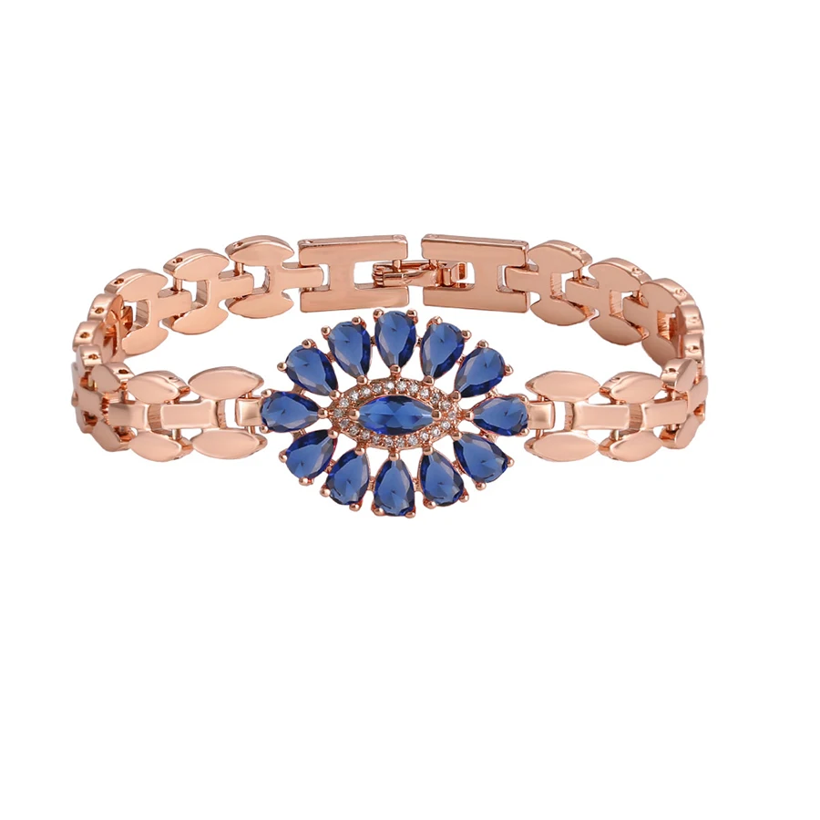

74827 Xuping elegant women jewelry flower shaped zircon inlayed bracelet
